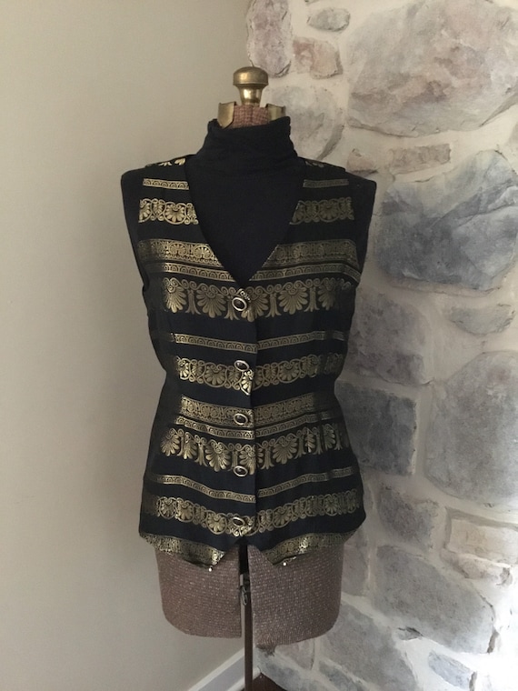 Great Vest With Metallic Gold Stitching - image 1