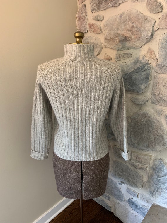 Vintage 90s Esprit Sweater | Women's Grey Merino Wool V neck