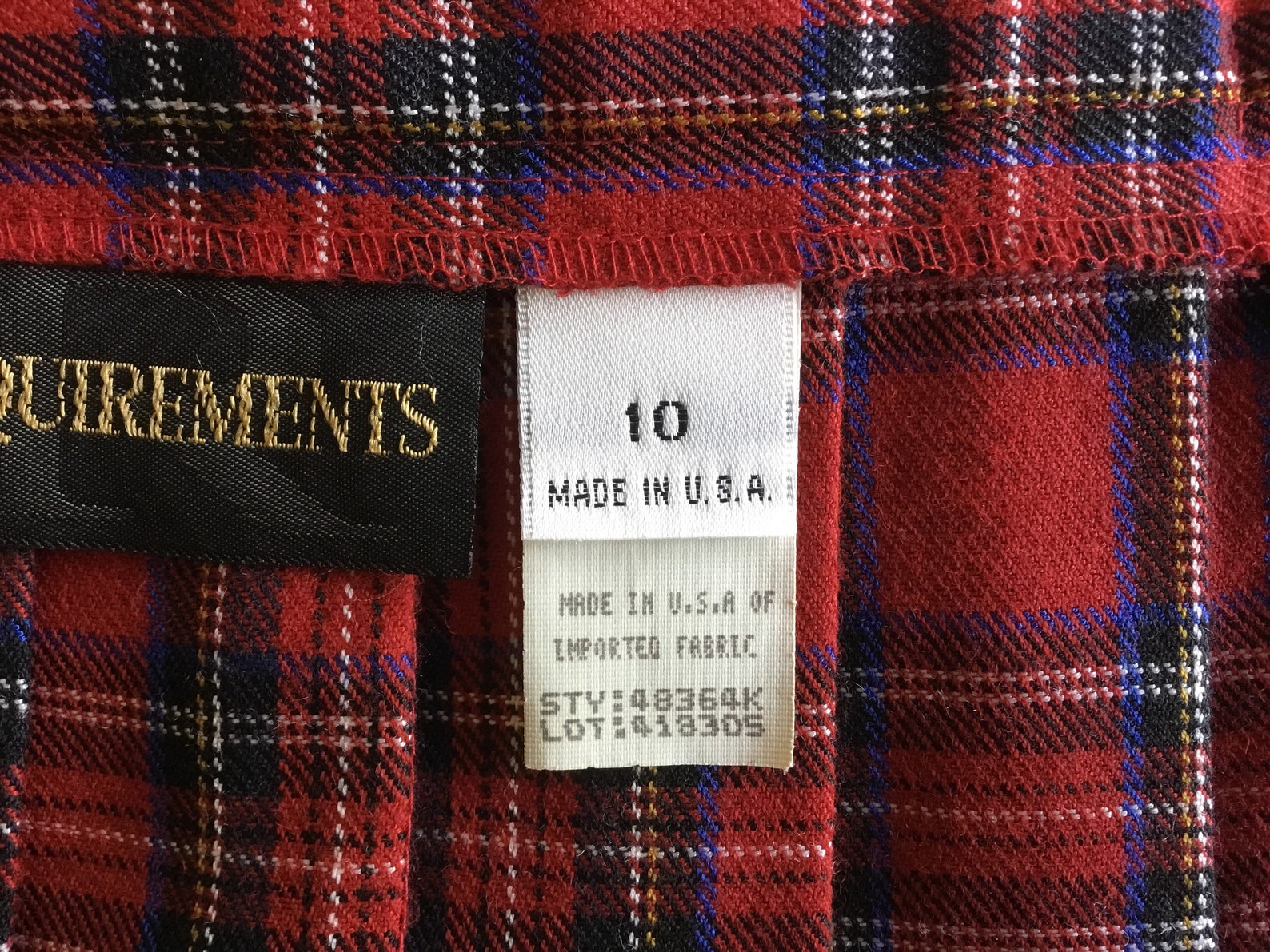 Review for Vintage plaid shirt skirt + black skirt yv42206