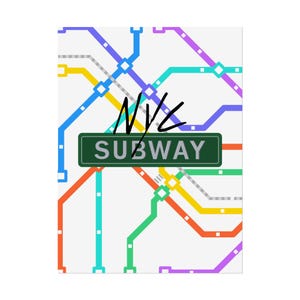 Rolled Posters, New York City Subway Map Print, Wall Art Decor, Urban Decor, Gift for Travelers, Dorm Room Decor, Apartment Art