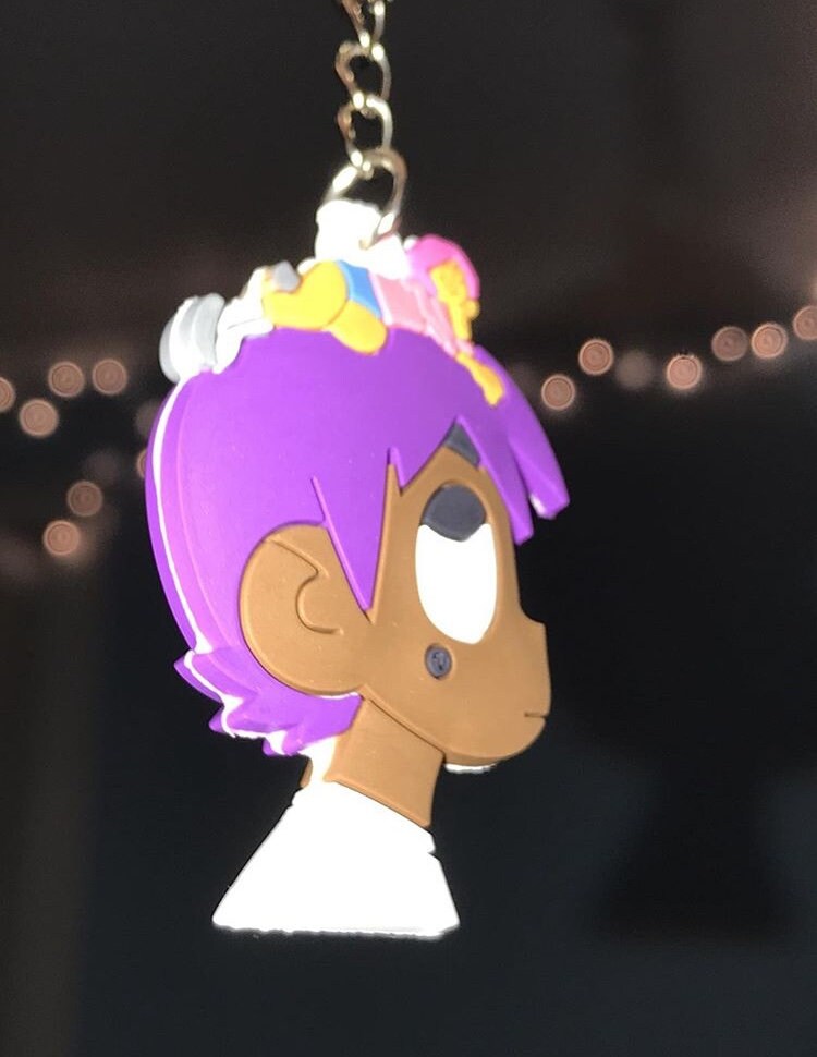 Hip Hop Rapper Face Purple Hair Keychain Pin - Etsy