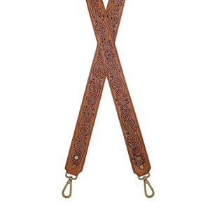Personalized Hand Tooled Leather Western Purse Strap: Personalizable Camera Strap