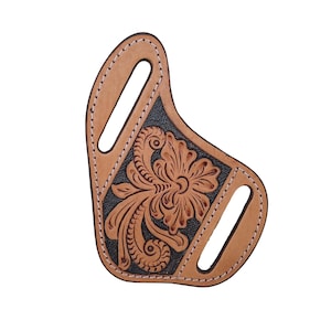 Western Hand Tooled and Handcrafted Tooled Leather 3&quot; Knife Sheath AF50AB003