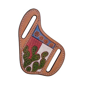 Western Hand Tooled and Handcrafted Tooled Leather 4&quot; Knife Sheath AF50AB006