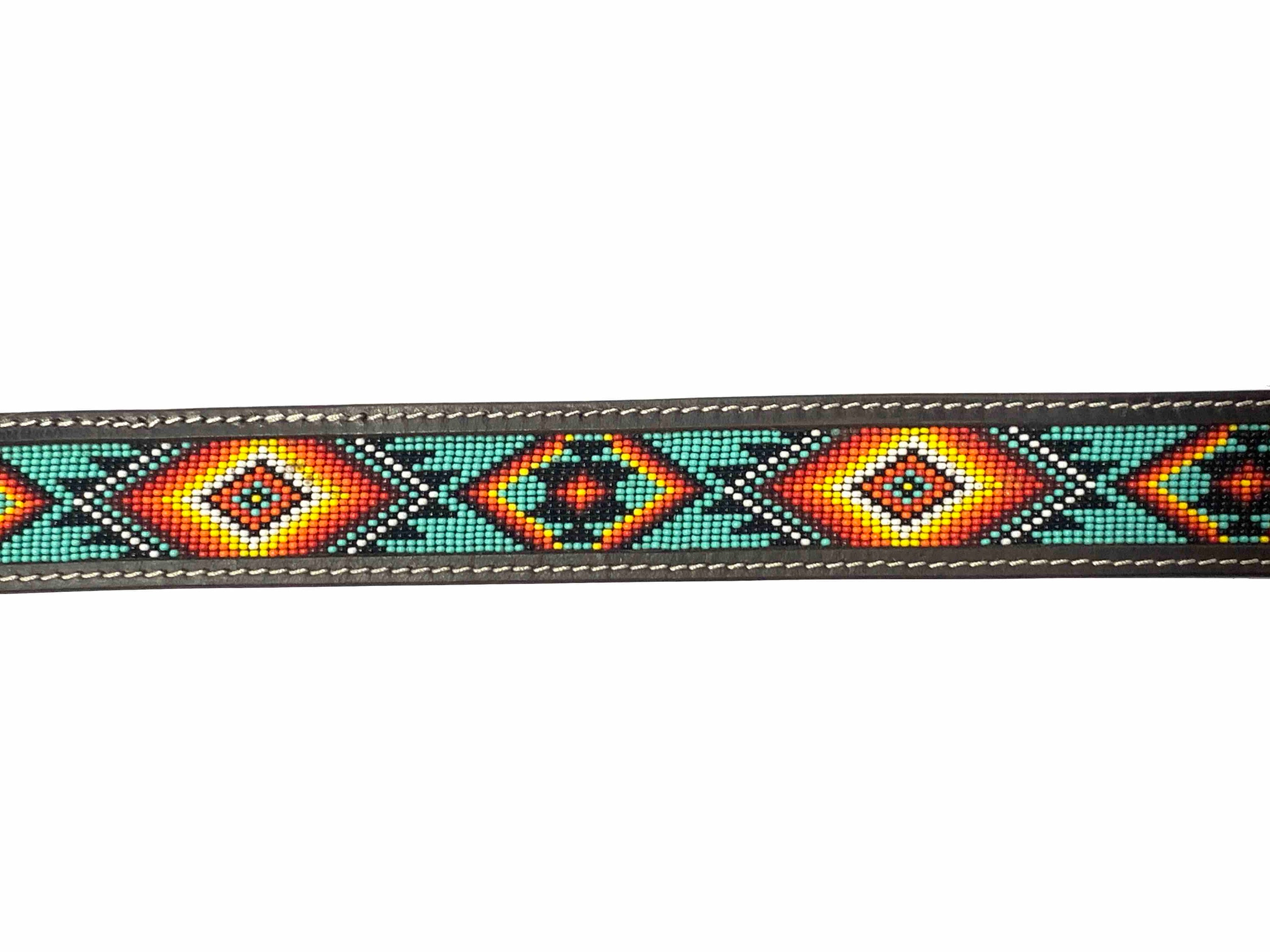 Personalized Handmade Beaded Western Belt: Full-grain Leather Rodeo ...