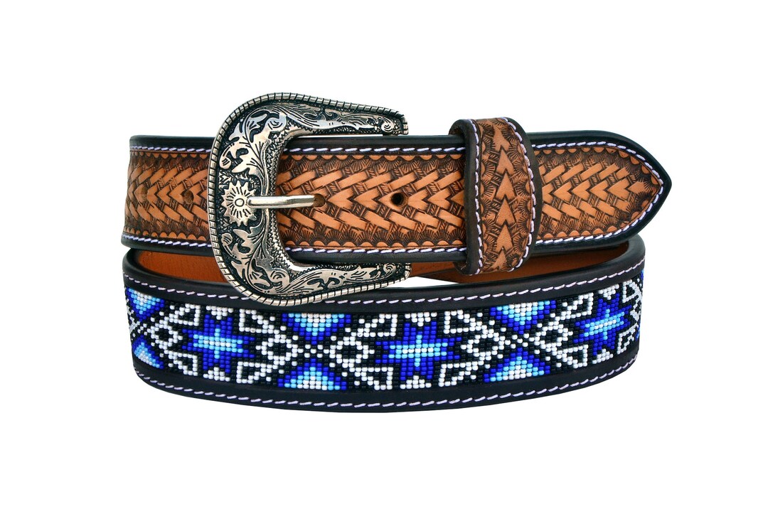 Handmade Western Rodeo Heavy Duty Beaded Full-grain Leather - Etsy