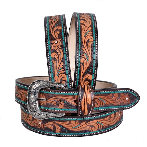 Personalized Hand Tooled Full Grain Leather Western Belt - Etsy