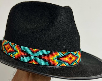 Fascia per cappello regolabile con perline fatta a mano AF1HBIS005 (cappello non incluso)