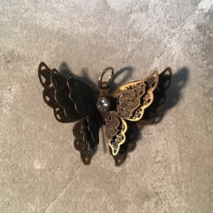 3-D Brass Butterfly Pendant