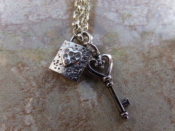 Working Lock & Key Set- By Gifts For Friendship - Lock Key Necklace -  Silver Lock Necklace, Jewelry,lock and key-… | Silver key necklace, Lock  jewelry, Key necklace