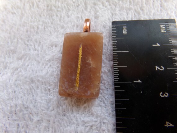 Isa/Is Genuine Peach Moonstone Rune Stone Pendant Crystal Witch Magick Shoppe