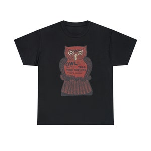 Gioco vintage del gufo che racconta la fortuna di Halloween T-shirt in cotone pesante unisex