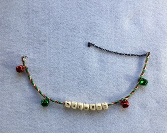 Red & Green, "Naughty," Christmas Choker Jewelry