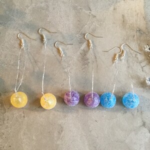Set of 3 Yellow, Purple, and Blue Gumdrop Earrings Christmas Jewelry Or Easter Jewelry