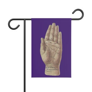 Vintage Palmistry Hand on Purple Garden Banner
