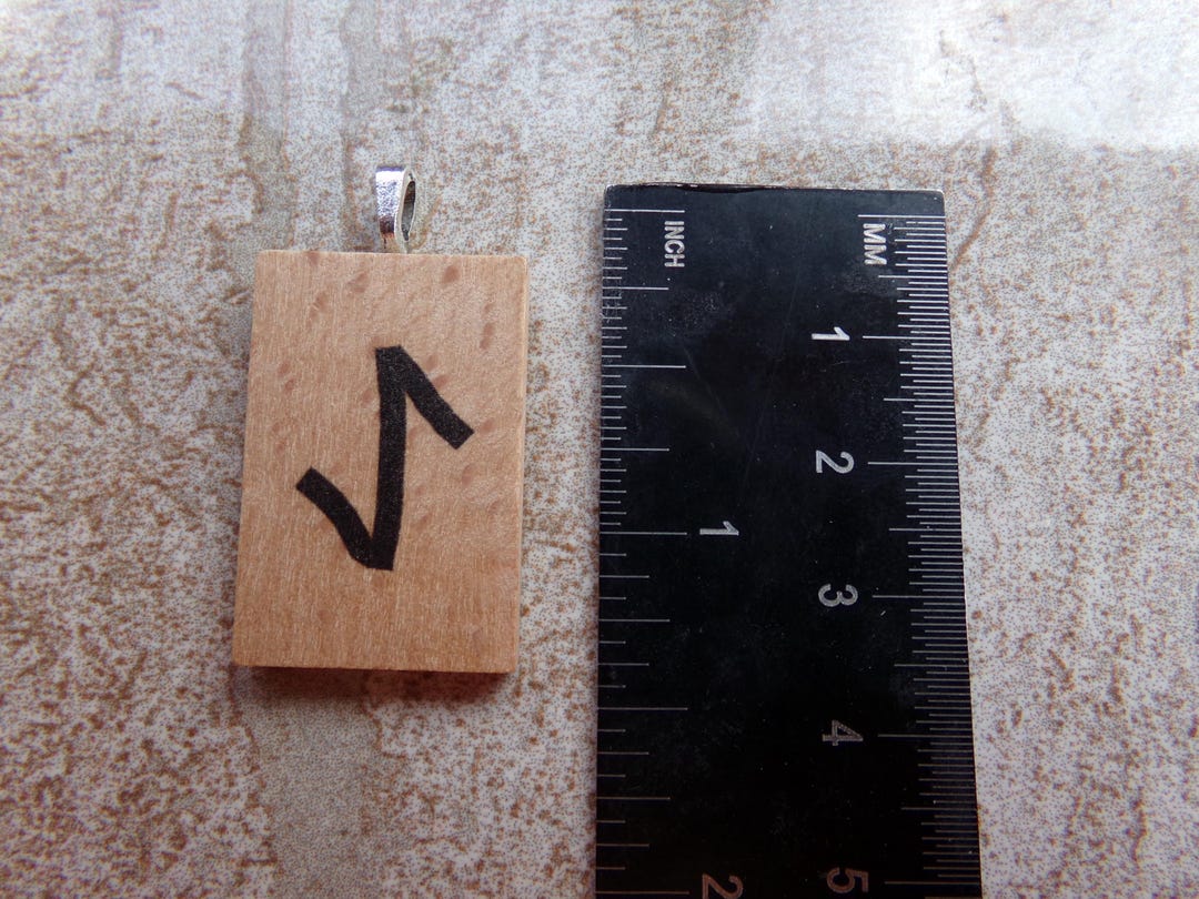 Eoh Rune Eihwaz/erwaz/eo/eoh Beechwood Rune Stone Pendant - Etsy