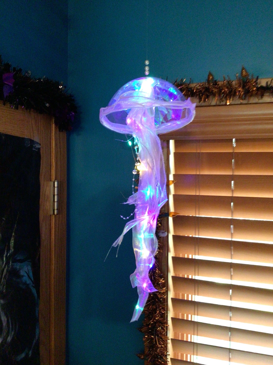 Pink Hanging Lighted Jellyfish With a Handmade Mysterry Item Etsy