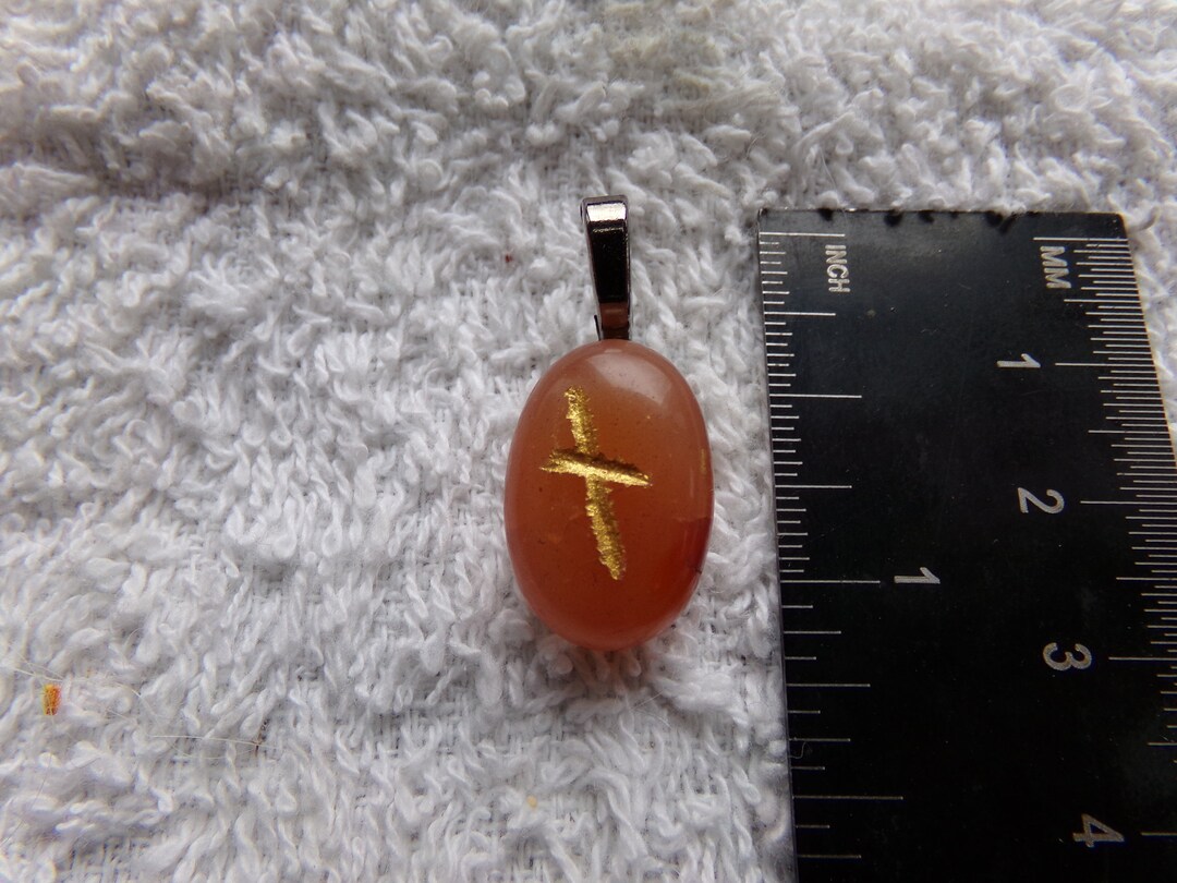 Nyd Rune Genuine Carnelian Nauthiz/need/nyo/nyd Rune Stone Pendant Crystal Witch ...