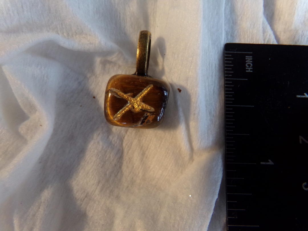 Gifu Rune Tyler's Eye Gebo/gyfu/geofu/gifu Rune Stone Pendant - Etsy