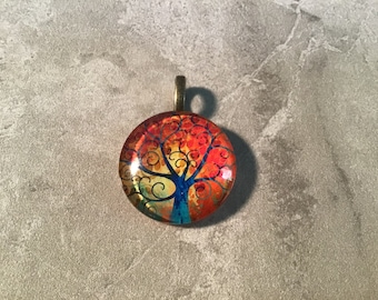 Spooky Halloween Tree Pendant Crystal Witch Magick Shoppe