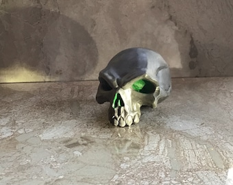 Pirate Inspired Green Eyes Skull