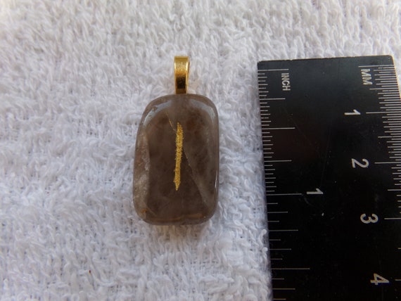 Isa/Is Genuine Smokey Quartz Rune Stone Pendant Crystal Witch Magick Shoppe