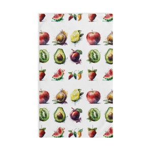Hand Towel. Watercolor Fruits and veggies