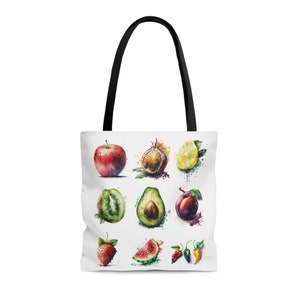 Tote Bag. Watercolor Fruits and veggies