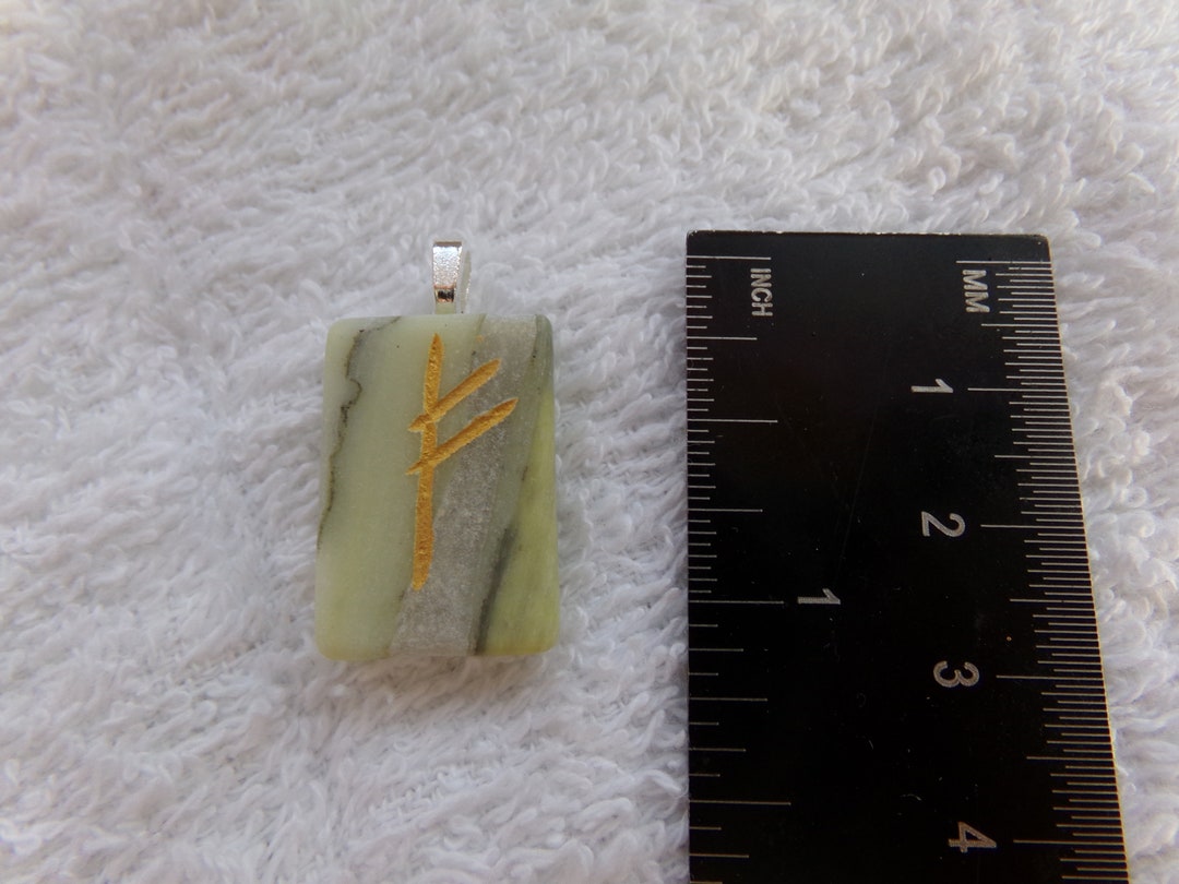Frey/fehu/feoh Genuine Serpentine Rune Stone Crystal Witch Magick ...