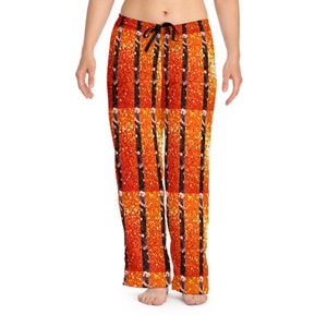 Orange and Brown Glitter (no actual glitter) Women&#39;s Pajama Pants (AOP)