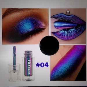 Fit Colors Dark Blue and Purpleish Eyeshadow and Liquid Lip Color with a Handmade Mystery Item