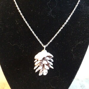 Real Pinecone with Glitter and Snow Christmas Necklace