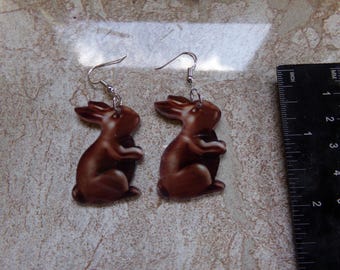 Chocolate Bunny Earrings