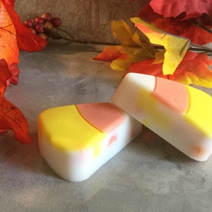 Candy Corn and Candy Corn Scented Halloween Double Butter Handcrafted Soap Sets of  2