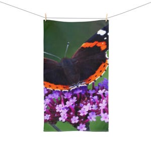 Colorful Butterfly Hand Towel, Nature Decor, Bathroom, Kitchen Accessory, Gift for Nature Lovers, Eco-Friendly Home