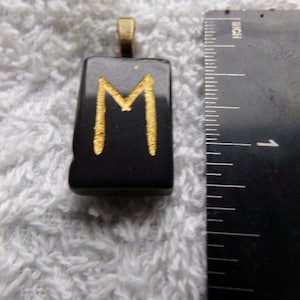 Eiwaz/Eh Black Obsidian or Gold Stone Runes Stone Pendant Crystal Witch Magick Shoppe