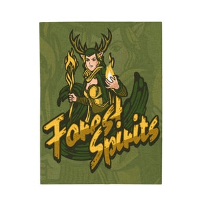 Velveteen Plush Blanket. Forest spirits