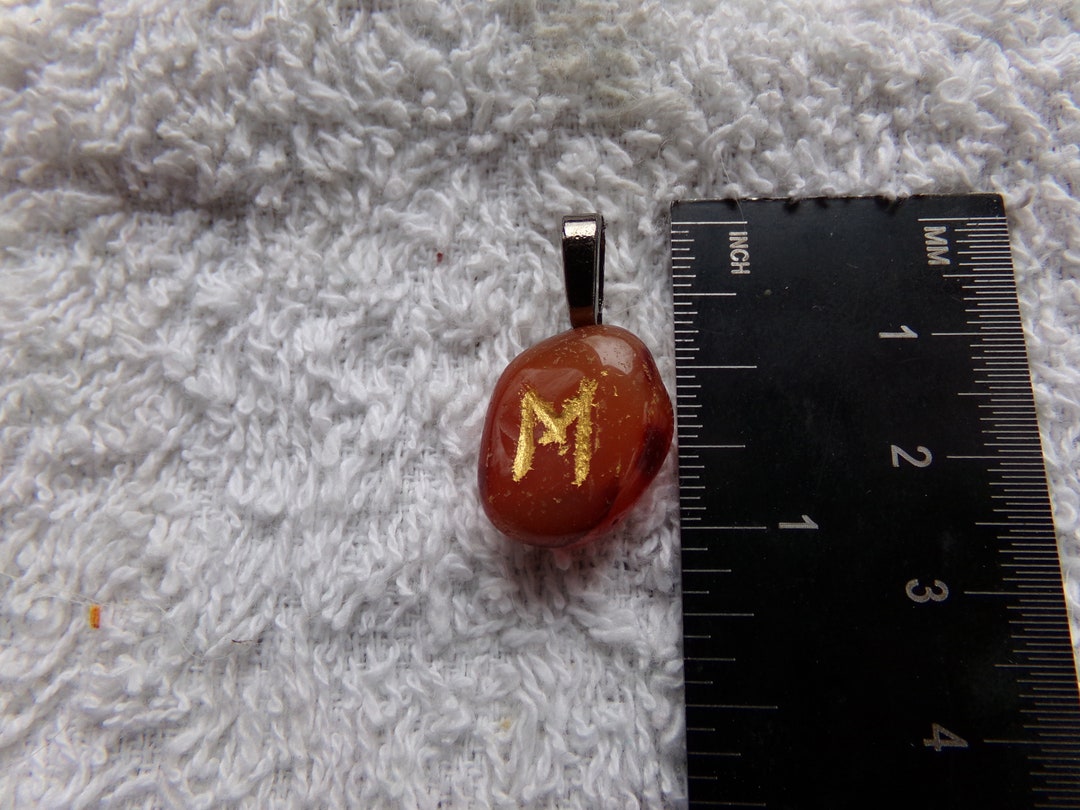 Eoh Rune Genuine Carnelian Eh/ehwaz/erwaz/eo/eoh Rune Stone Pendant Crystal ...