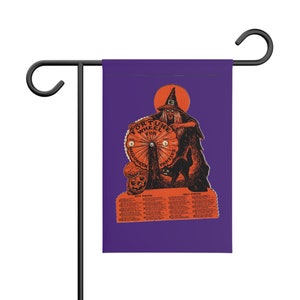Banner da giardino per giochi di Halloween con predizione della fortuna della strega vintage