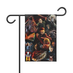 Halloween Scary Bad Guys Garden Banner