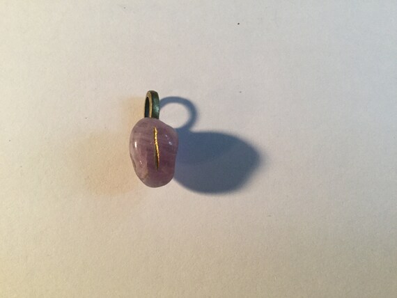 Is Isa Genuine Amethyst Rune Stone Pendant Crystal Witch Magick Shoppe