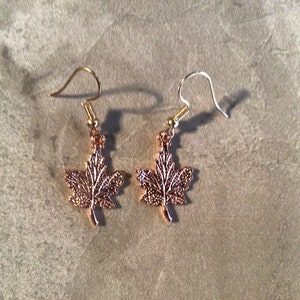 Rose Gold Maple Leaves Earrings Thanksgiving, Fall Jewelry
