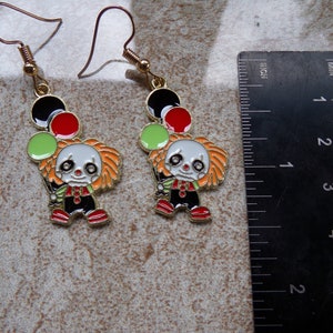 Evil Scary Alien Clown Earrings Halloween