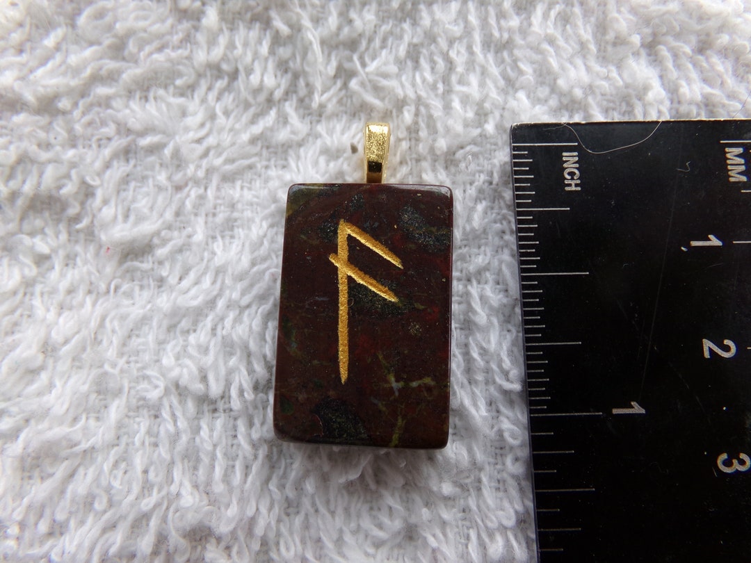 Ansuz/os/as/aesir Genuine Dragon Bloodstone Rune Stone Pendant Crystal ...