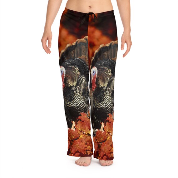 Wild Turkey in Red Leaves Women s Pajama Pants AOP Etsy