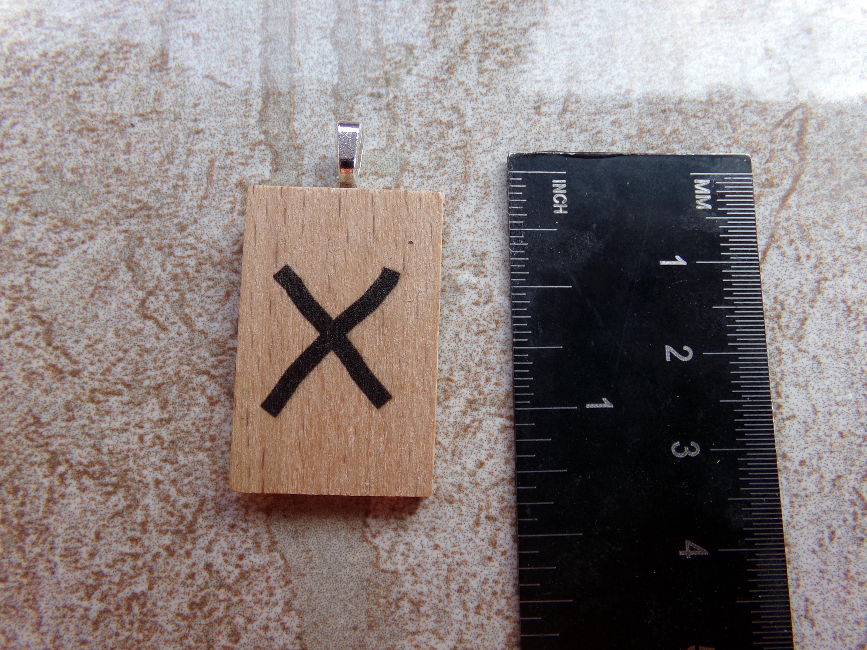 Gifu Rune Gebo/gyfu/geofu/gifu Beechwood Rune Stone Pendant - Etsy
