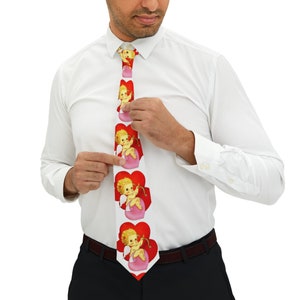 Cute Baby Cupid with Hearts Valentine&#39;s Necktie
