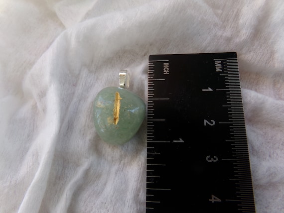 Green Jade Isa/Is Rune Stone Pendant