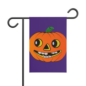 Vintage Jack-o&#39;-lantern on Purple Garden Banner