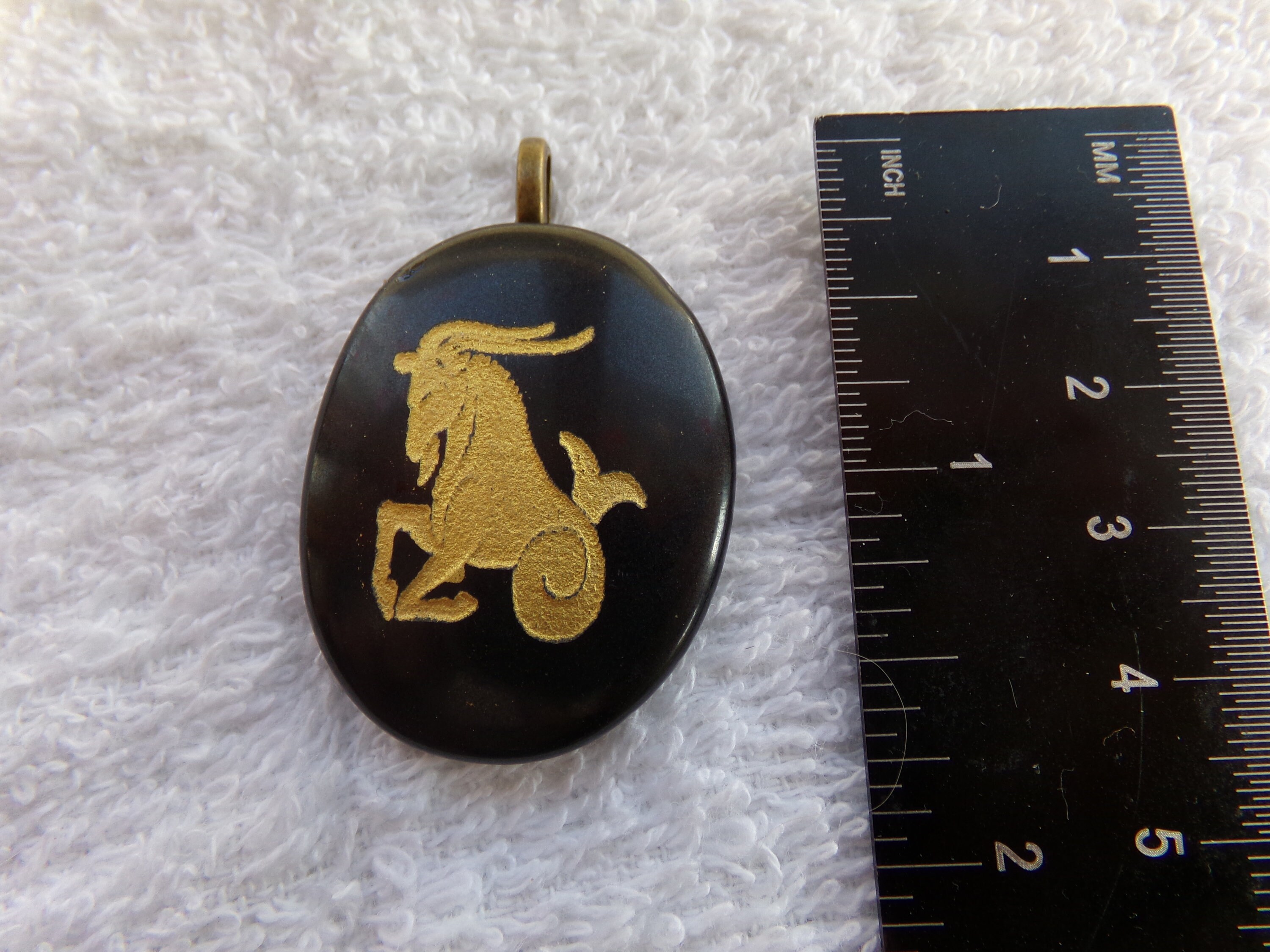 Capricorn Black Agate Zodiac Pendant Crystal Witch Magick Shoppe